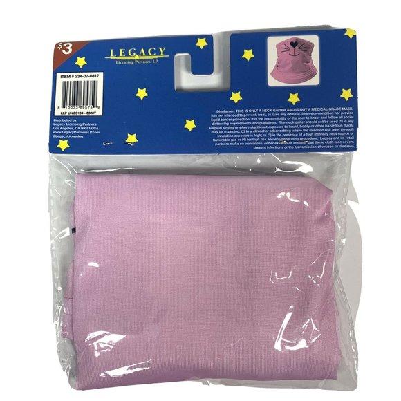 (3) Pink Cat Kid's Neck Gaiter Face Cover - Picture 4 of 5